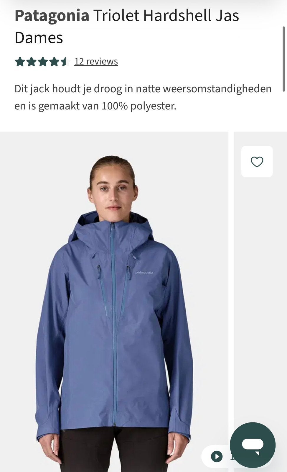 Patagonia Regenjas Women's Triolet Jacket Gore-Tex Maat L, Ophalen of Verzenden, Nieuw, Maat 42/44 (L), Blauw