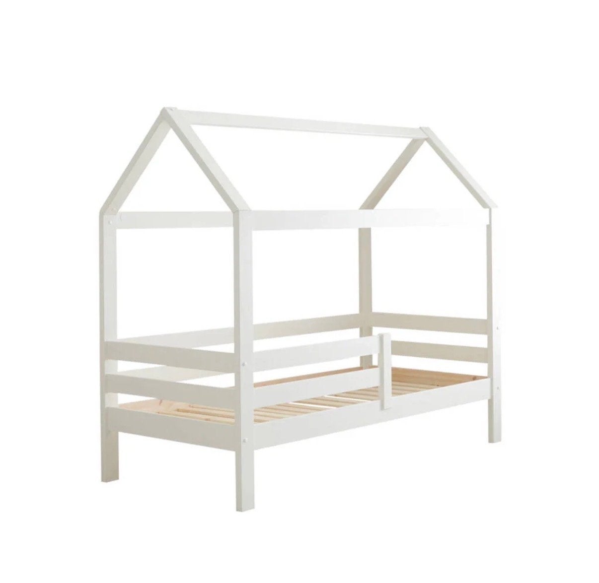bed-huisje voor kinderkamer, Ophalen, Eenpersoons, Wit, Zo goed als nieuw
