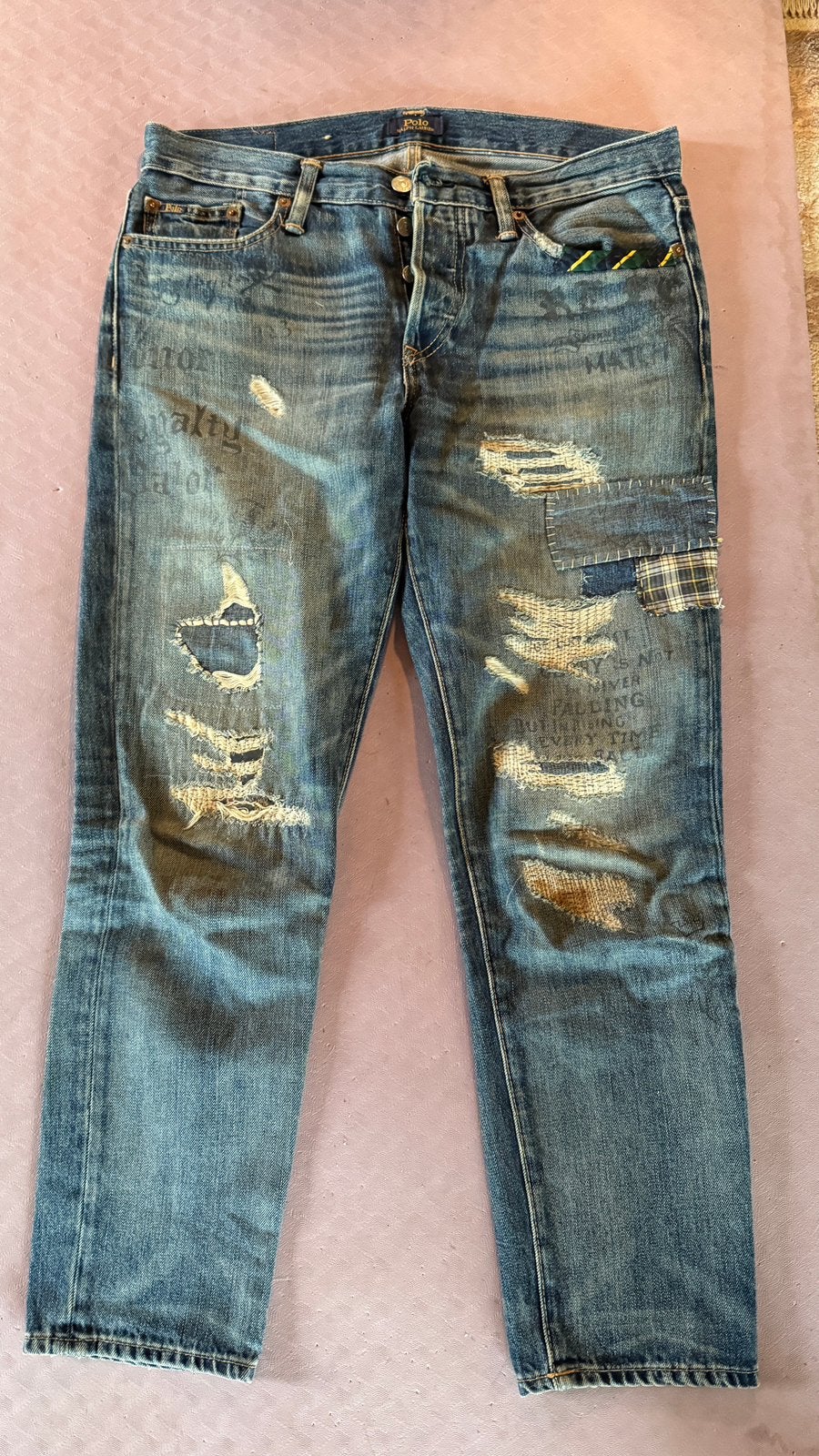 Polo Ralph Lauren Avery The Boyfriend Jeans, Ophalen of Verzenden, Zo goed als nieuw, Blauw, W36 - W38 (confectie 52/54)