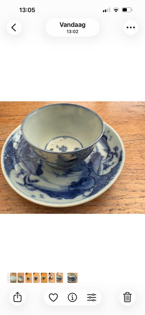 Theekop en schotel China eierschaal porselein, Antiek en Kunst, Antiek | Porselein, Ophalen of Verzenden