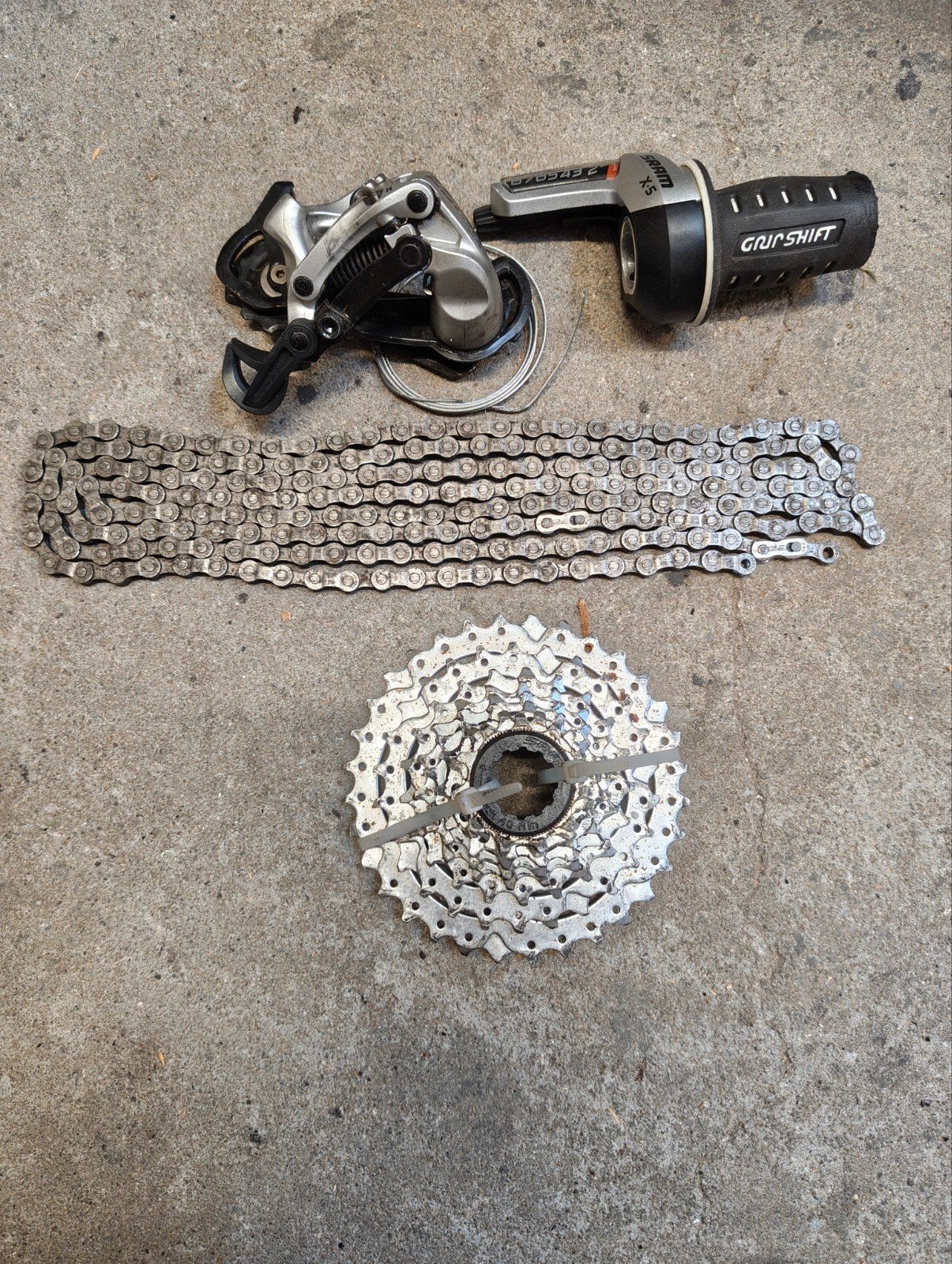Sram 8 speed set zgan, Ophalen of Verzenden, Zo goed als nieuw, SRAM, Derailleur of Ketting