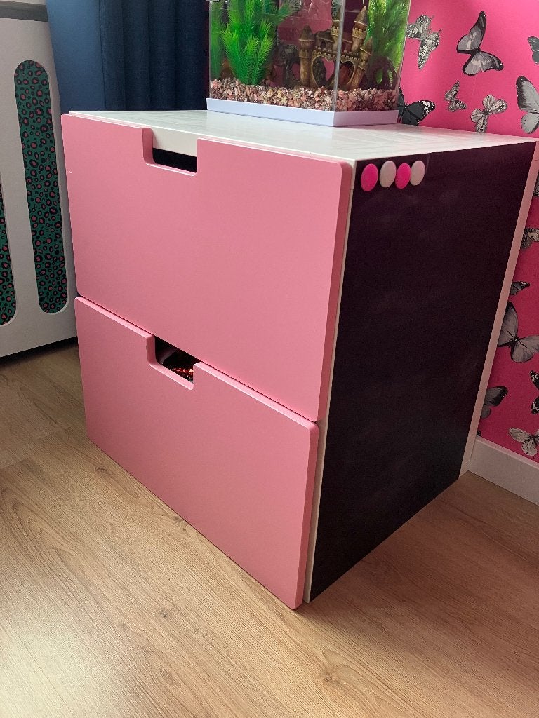 Roze-wit ladekastje Ikea, Gebruikt, 50 tot 70 cm, Ophalen, Minder dan 90 cm