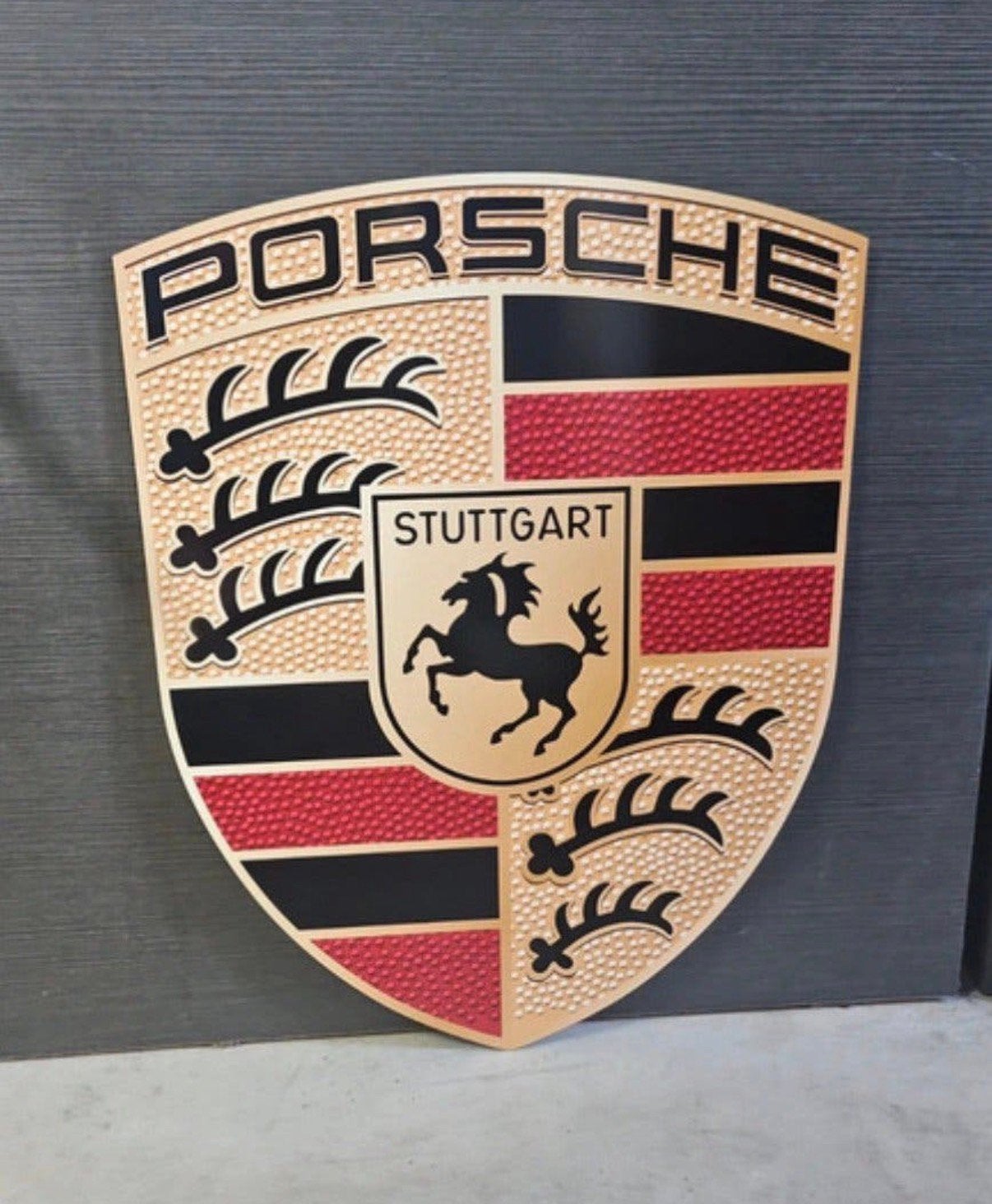 Porsche Wanddecoratie 77x56 Schild Embleem Bord Plaque Logo, Verzenden, Nieuw