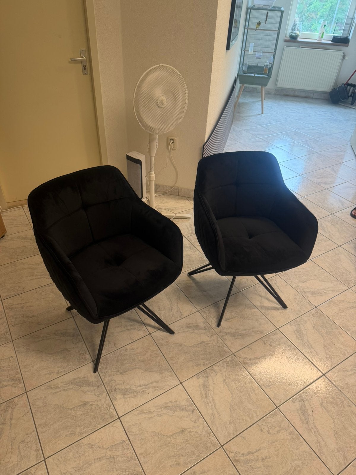 Comfortabele velvet kantoor stoelen, Huis en Inrichting, Stoelen, Ophalen, Zo goed als nieuw