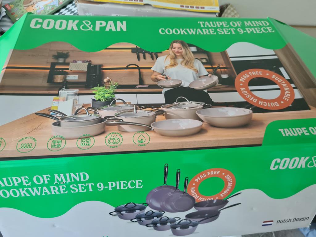 Cook&Pan Taupe of Mind Pannenset 5-delig, Pannenset, Ophalen of Verzenden, Keramische plaat, Nieuw