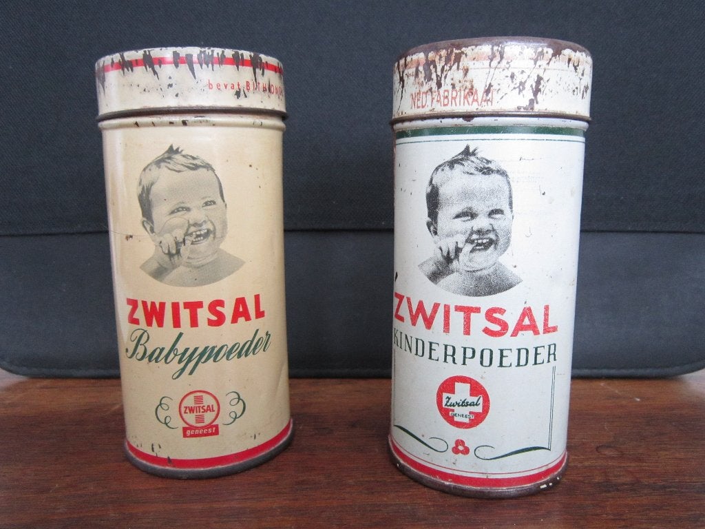 2 Oude Zwitsal Babypoeder Blikjes - Vintage Collectie, Ophalen of Verzenden