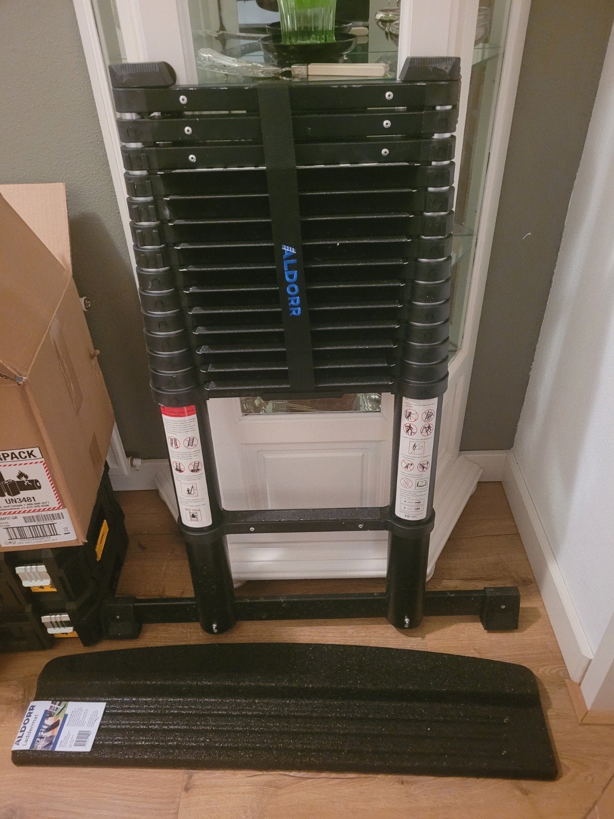 Aldorr telescoopladder 4,4 mtr nieuw met toebehoren, Ophalen, Nieuw, Ladder, Opvouwbaar of Inschuifbaar