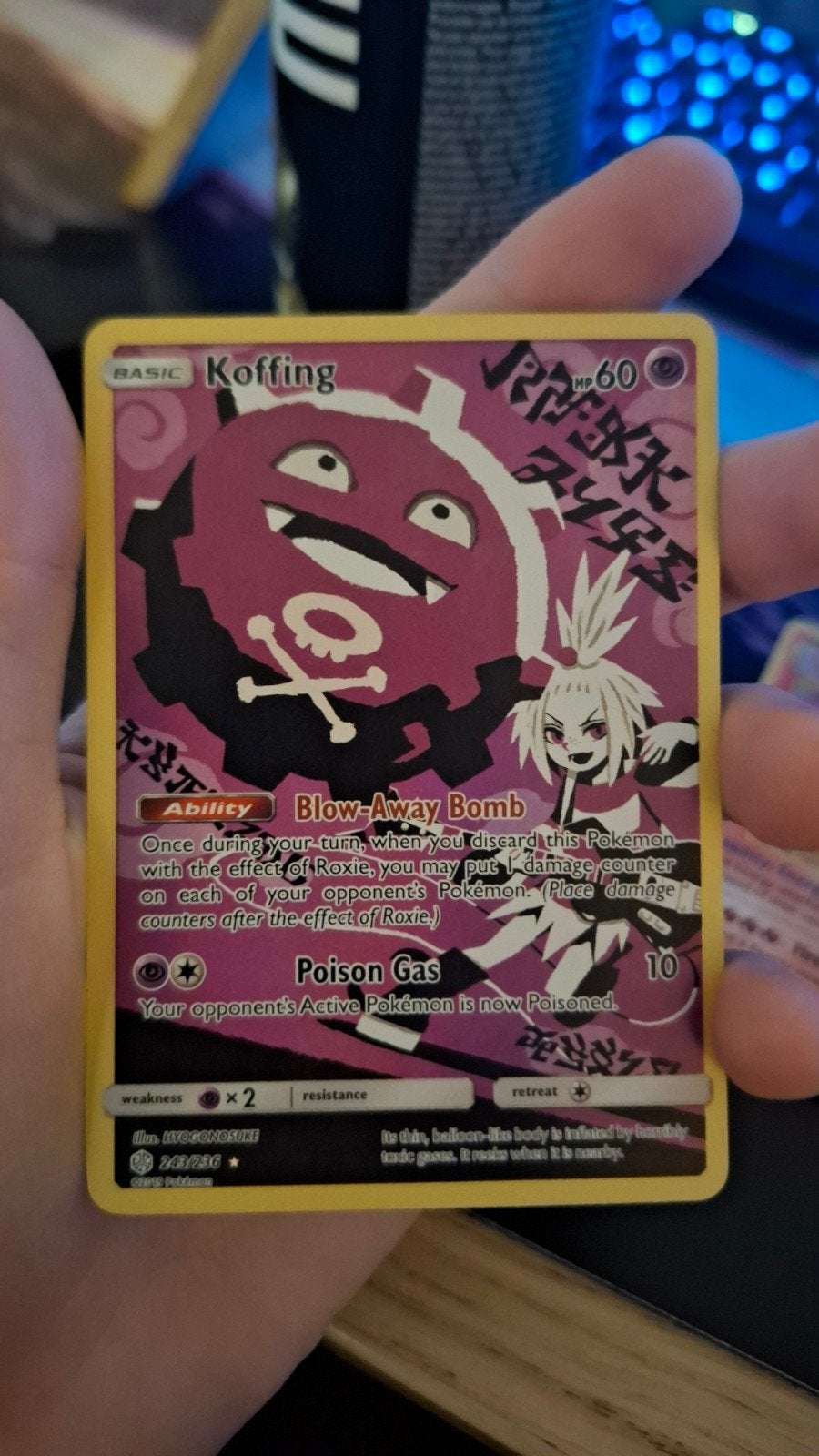 Koffing Pokemon Kaart, Verzenden, Zo goed als nieuw, Losse kaart, Foil