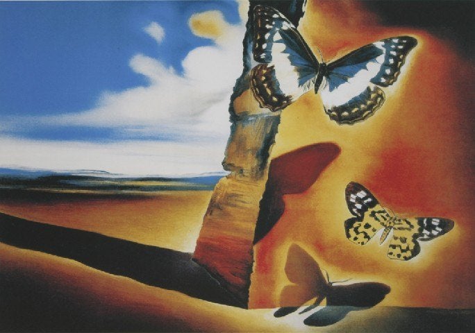 Salvador Dali(1904)Lithografie"Landscape Butterflies"Ges Gen, Antiek en Kunst, Ophalen of Verzenden