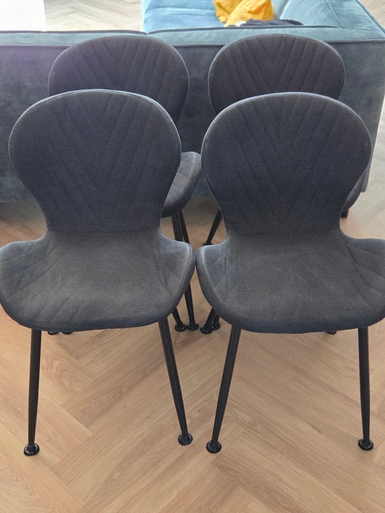 Eetkamerstoelen, Ophalen, Gebruikt, Grijs, Vier