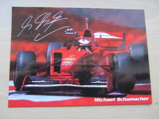 Michael Schumacher 1997 Ferrari Kaart, Verzamelen, Ophalen of Verzenden, Zo goed als nieuw, Formule 1