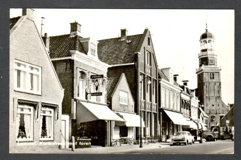 Oude Ansicht - Lemmer - Kortestreek met toren - Frl., Ophalen of Verzenden, 1940 tot 1960, Ongelopen, Friesland