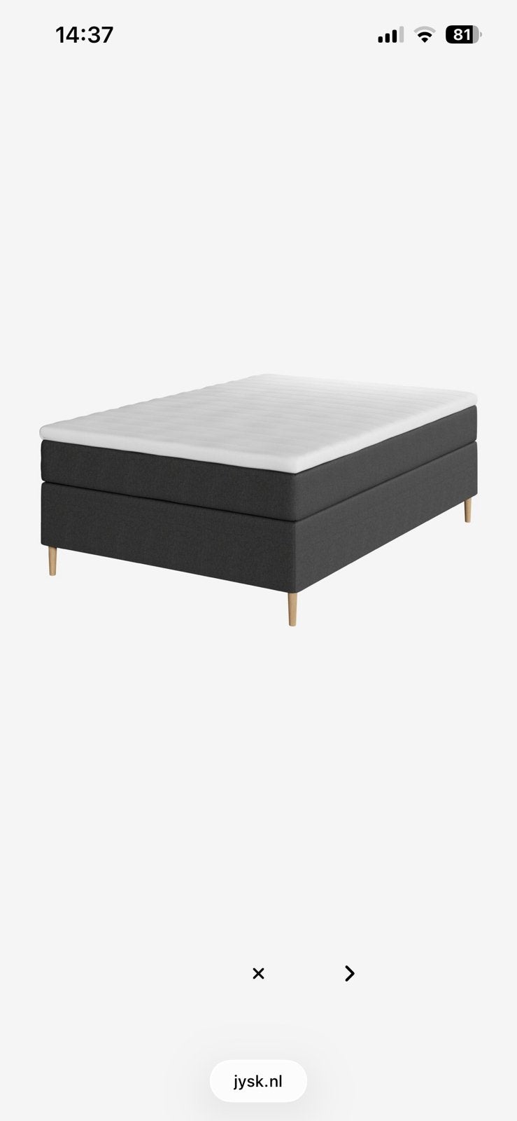 Boxspring 1.40 x 2.00 amper gebruikt zonder hoofdbord, Tweepersoons, Zo goed als nieuw, 200 cm, 140 cm