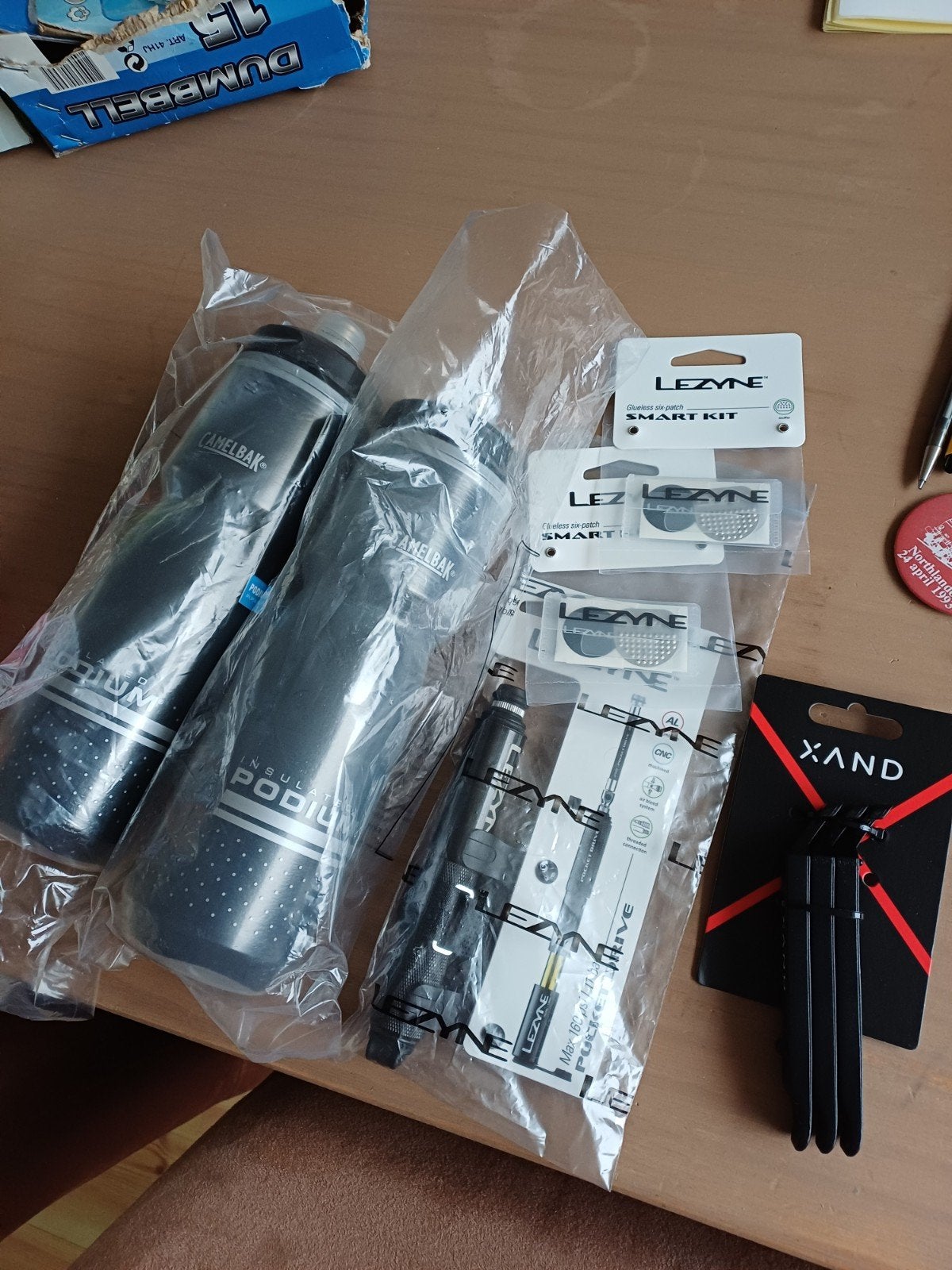 Nieuwe Fiets Acc. Set: Bidons, Pomp, Plakset, Spreider, Nieuw