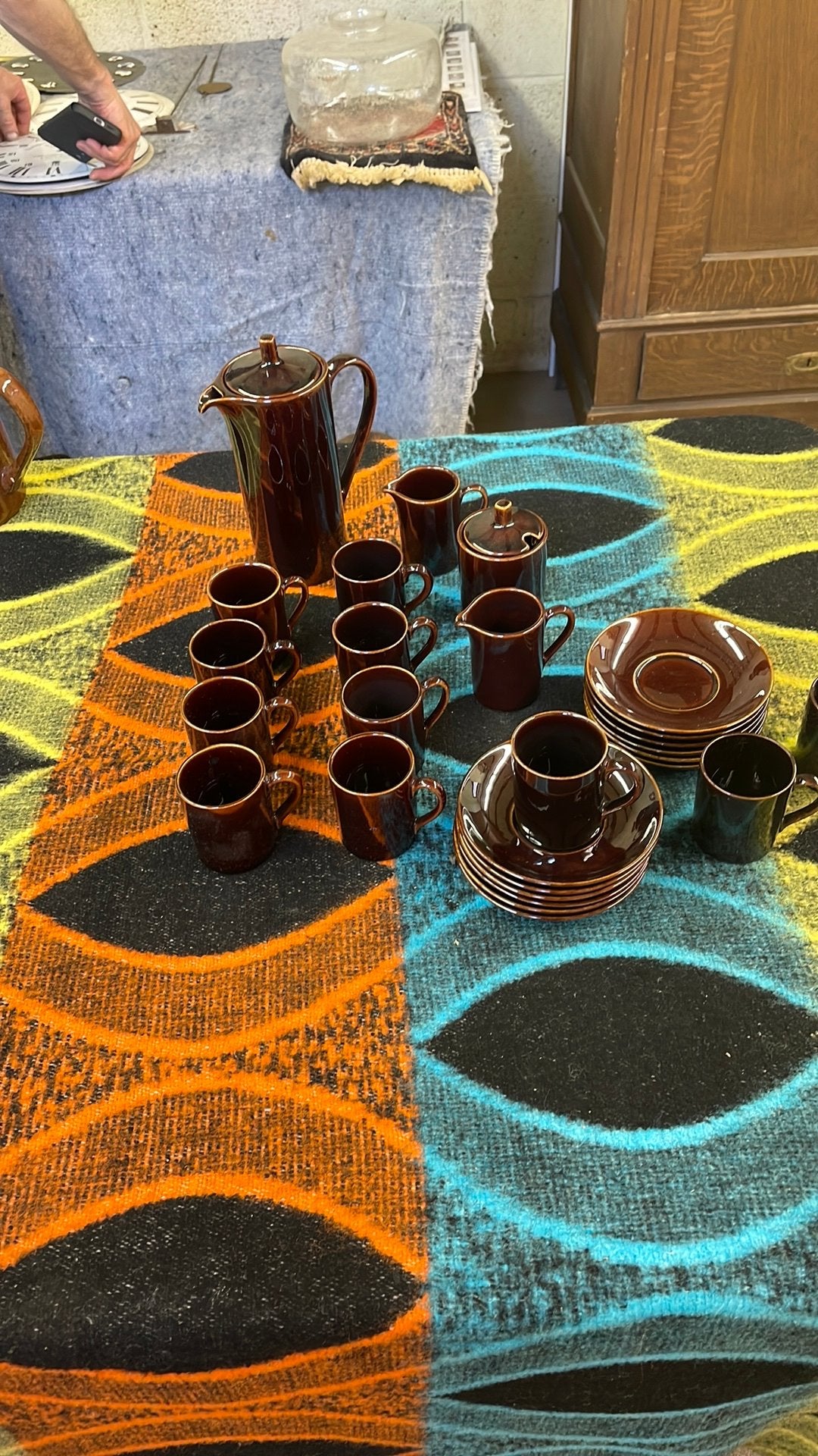 Retro koffie / servies jaren 70 bruin, Huis en Inrichting, Keuken | Servies, Overige materialen, Overige typen, Ophalen of Verzenden