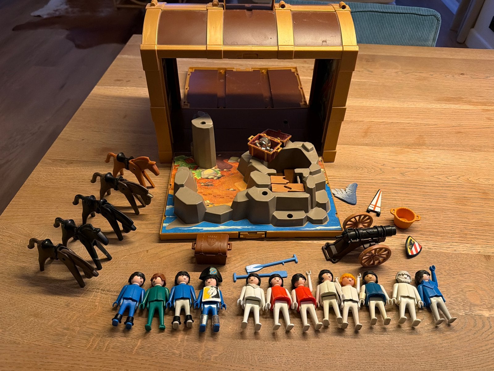 Playmobil Piraten Schatkist met Poppetjes, Paarden en Kanon, Ophalen of Verzenden, Gebruikt, Los playmobil