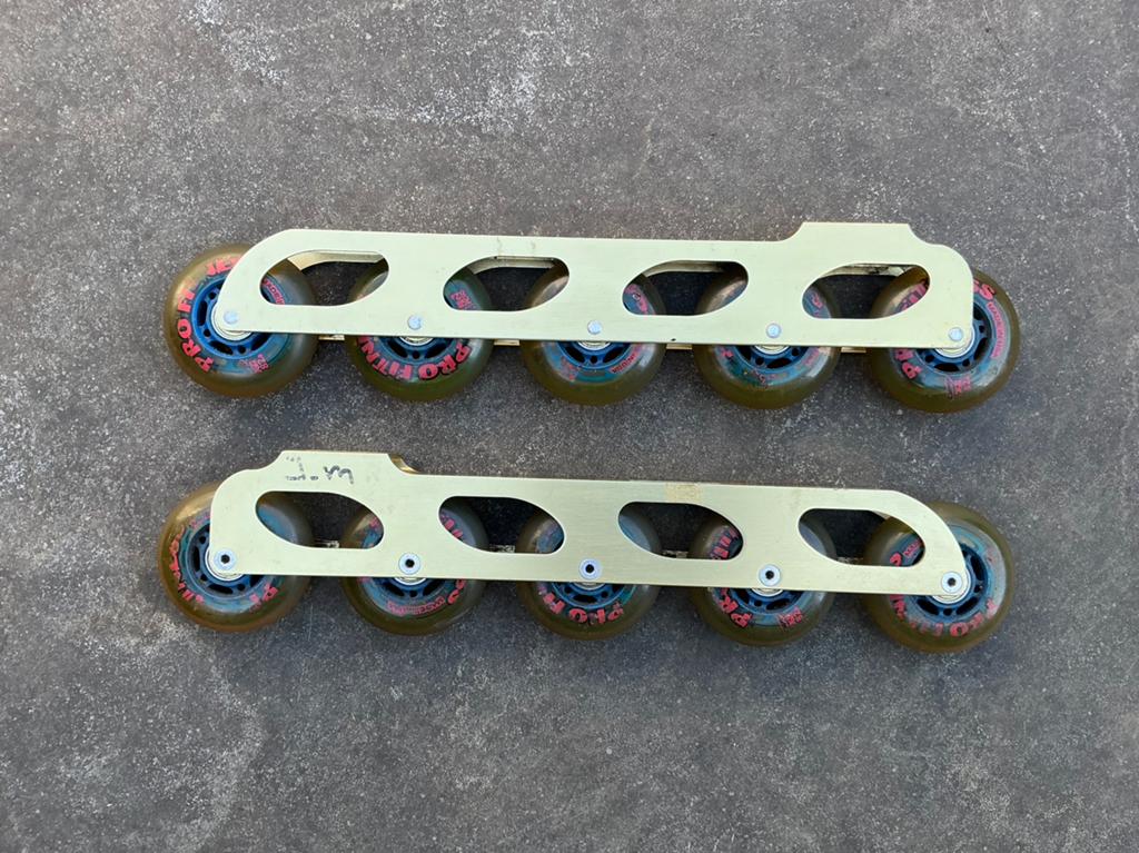 Inline skate frames met 2x 5 wielen - Pro Fitness 82A 72mm, Sport en Fitness, Skeelers, Ophalen of Verzenden, Gebruikt