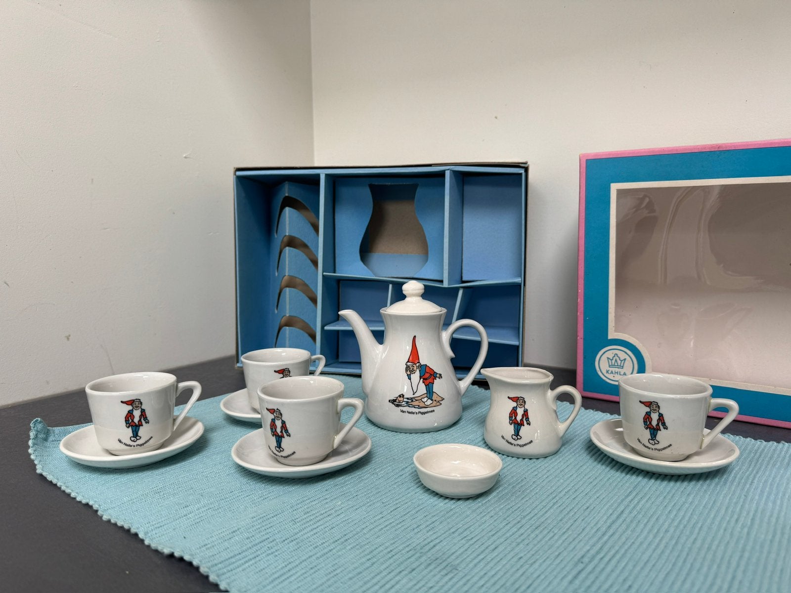 Vintage Van Nelle's Piggelmee Kinderservies Kahla GDR, Ophalen, Gebruikt