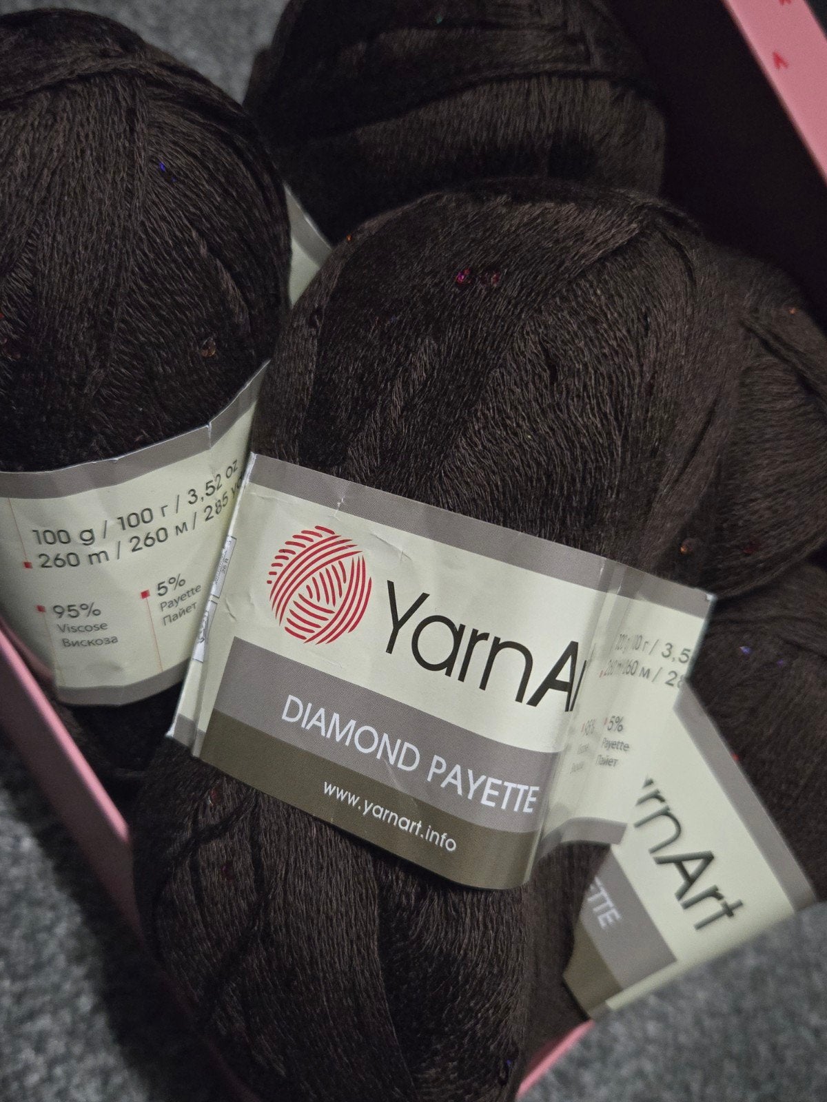 YarnArt Diamond Payette garen - ongebruikt 5 bollen • bruin, Hobby en Vrije tijd, Ophalen of Verzenden, Nieuw, Breien of Haken