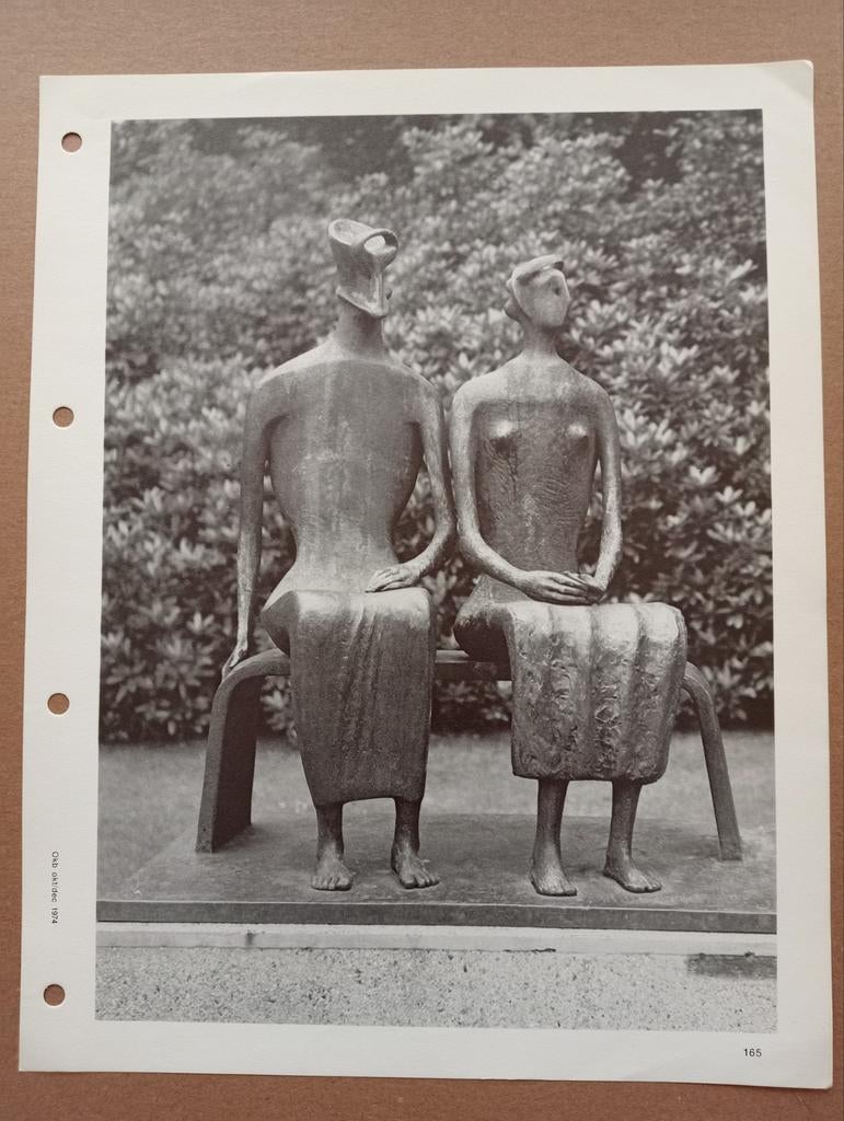 Henry Moore King and Queen fotoprint 1974, Antiek en Kunst, Ophalen of Verzenden