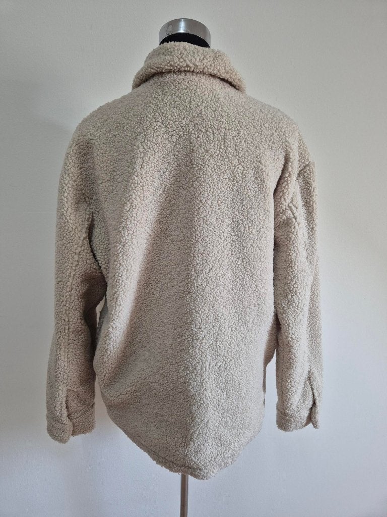 Jas61 - Beige Zara winterjas maat S-M (1), Ophalen of Verzenden, Zo goed als nieuw, Maat 38/40 (M), Beige