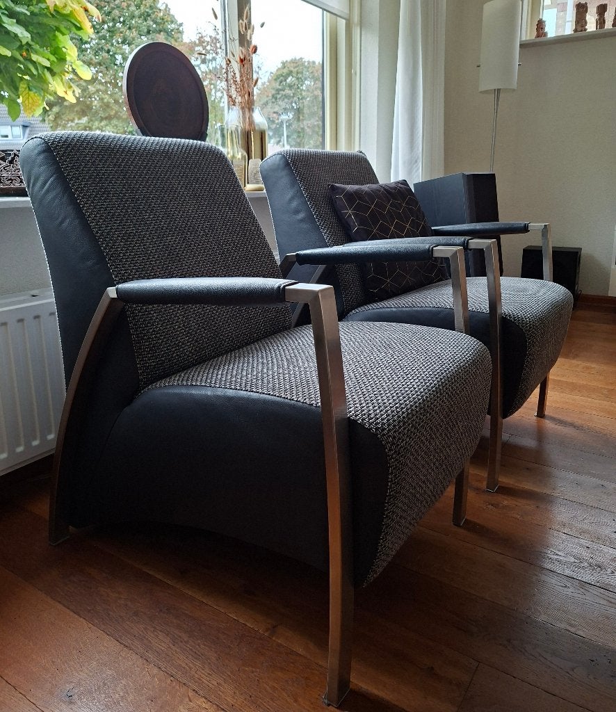 Luxe fauteuils Inhouse Grandola per set of per stuk te koop!, Ophalen, Modern, industrieel, Leer, Minder dan 75 cm