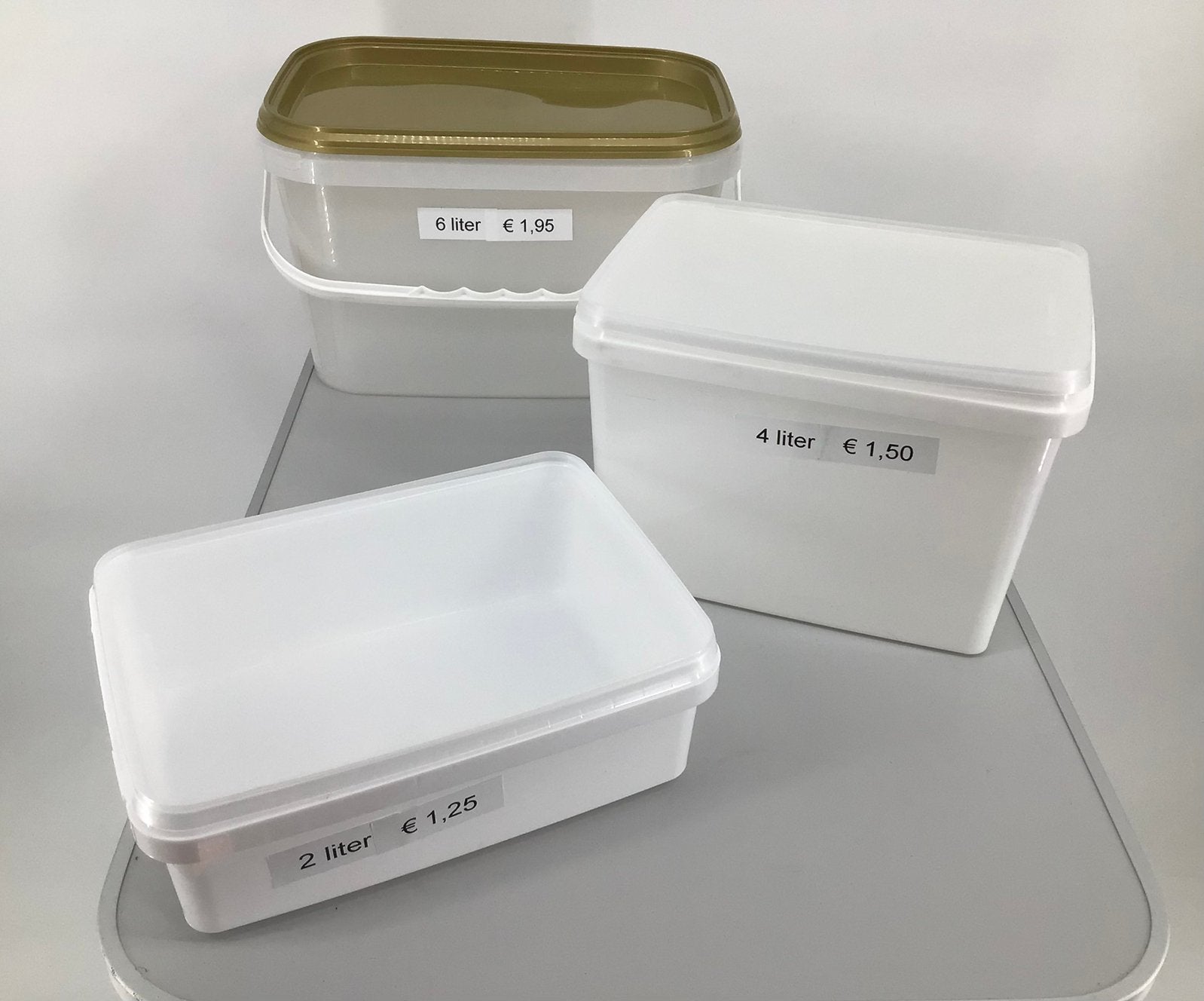 Voorraadbakjes.Nieuw.Maat : 2, 4, 6 ltr. Vanaf: € 1,25., Huis en Inrichting, Emmers, Ophalen of Verzenden, Nieuw, Kunststof, Met deksel