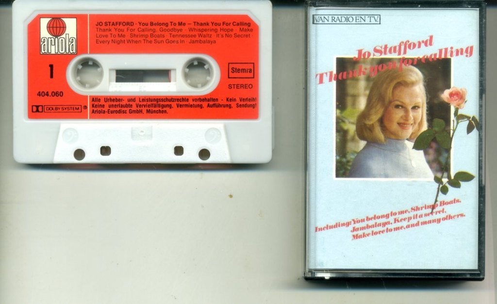 Jo Stafford - Thank You For Calling cassette 1981 ZGAN, 1 bandje, Ophalen of Verzenden, Zo goed als nieuw, Origineel
