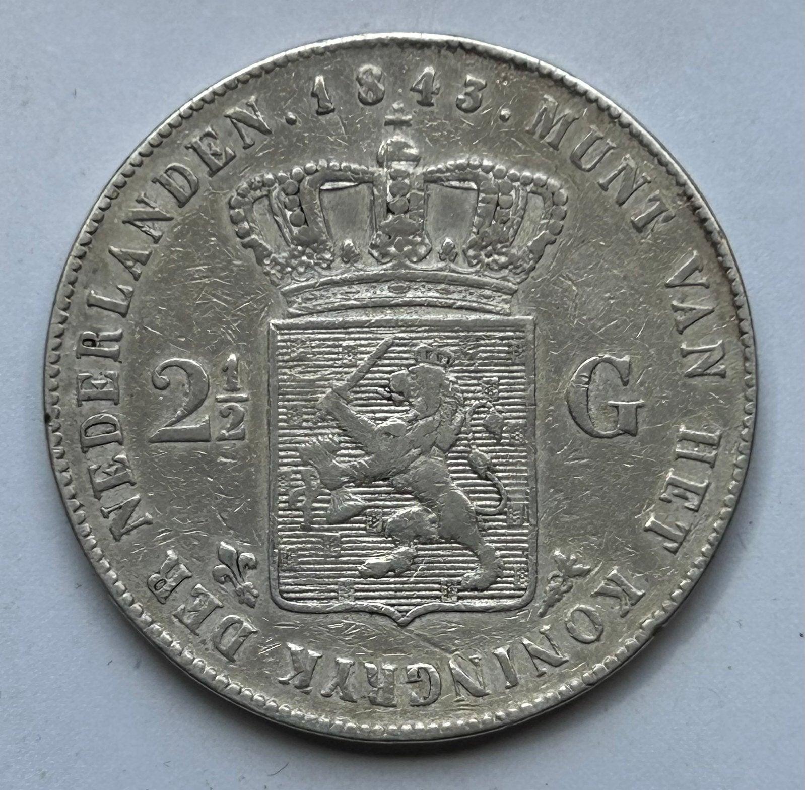 Rijksdaalder 1843, Postzegels en Munten, Munten | Nederland, Ophalen of Verzenden, 2½ gulden