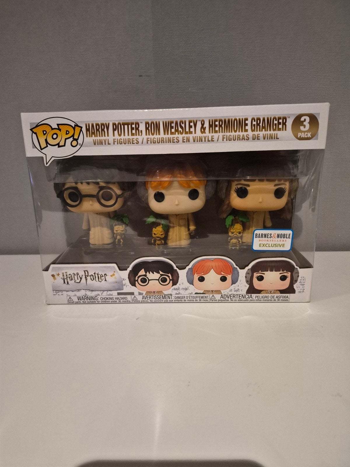 funko pop harry potter, ron weasley & hermione granger 3pack, Ophalen of Verzenden, Zo goed als nieuw
