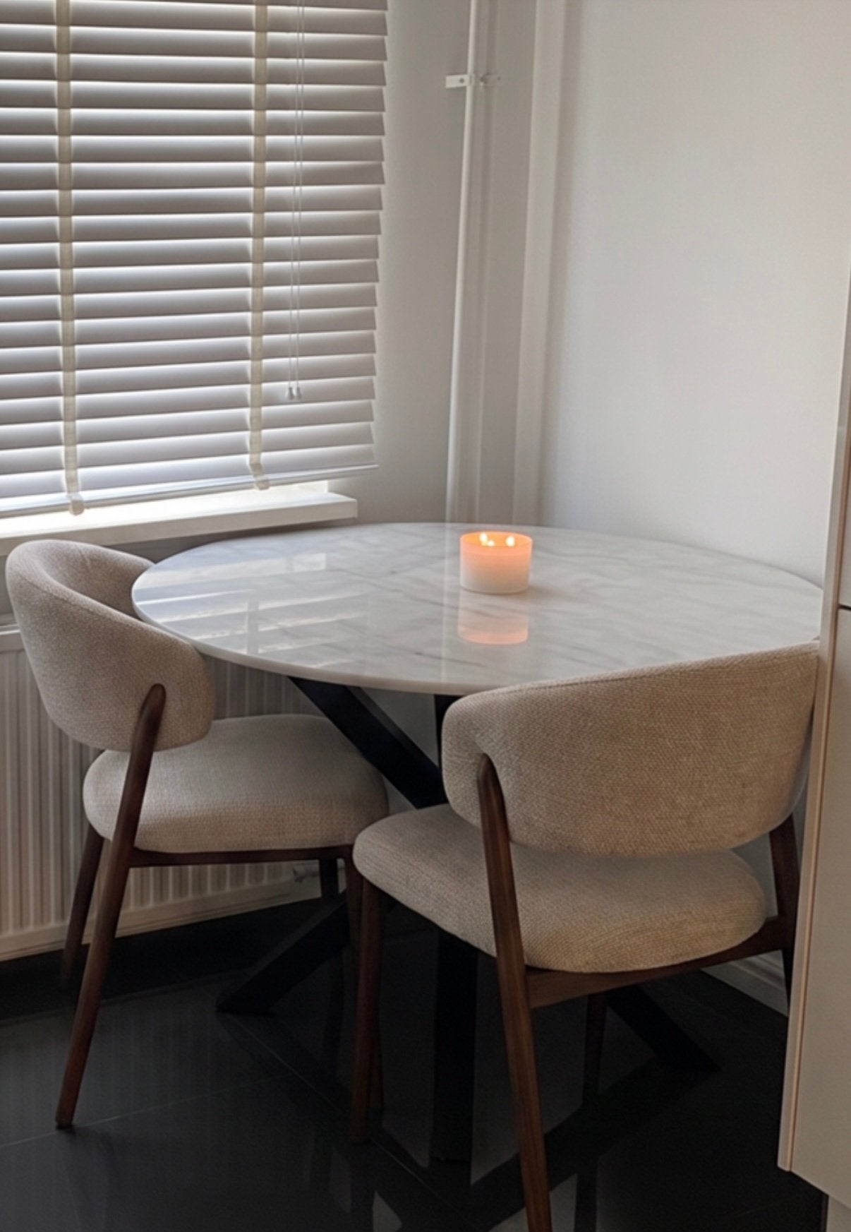 Ronde marmere eettafel, Ophalen, Rond, 100 tot 150 cm