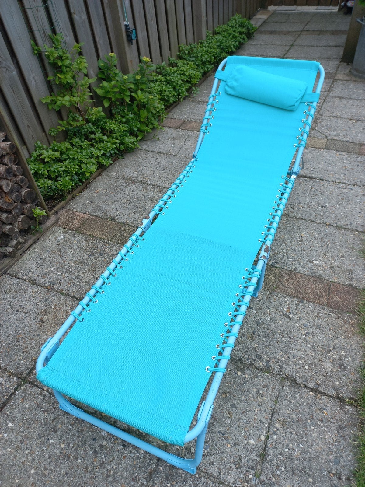 Stretcher, strandbed, ligbed, Ophalen of Verzenden, Gebruikt, Aluminium, Verstelbaar