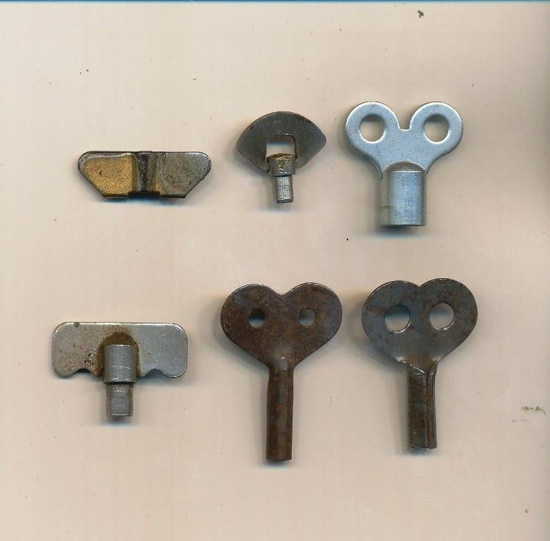 Vintage Alarm-Clock Keys - Setting Knobs (6x), Ophalen of Verzenden