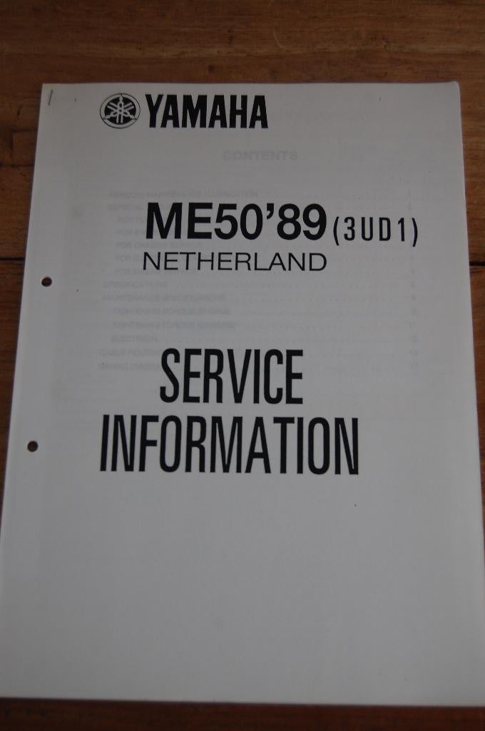 Yamaha ME50 Yamy service informatie 1989, Ophalen of Verzenden, Nieuw