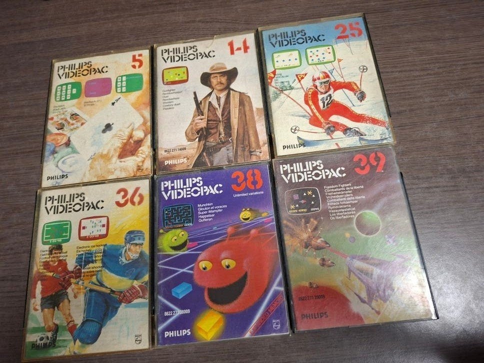 Philips Videopac spellen 6 stuks, Gebruikt, Overige genres, 1 speler, Ophalen of Verzenden