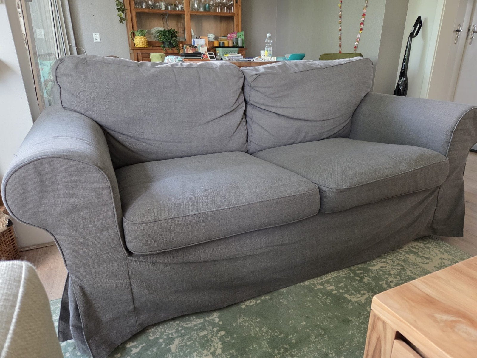 Ikea Ektorp 2-zitsbank hakebo donkergrijs, Ophalen, Gebruikt, 150 tot 200 cm, Tweepersoons
