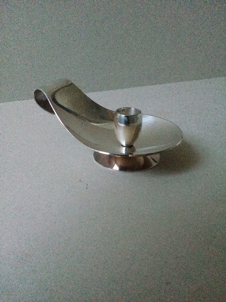 Zilverstad Kandelaar (blakervorm). Merkteken. Vintage., 7 cm, Overige merken, Ophalen of Verzenden, Zo goed als nieuw