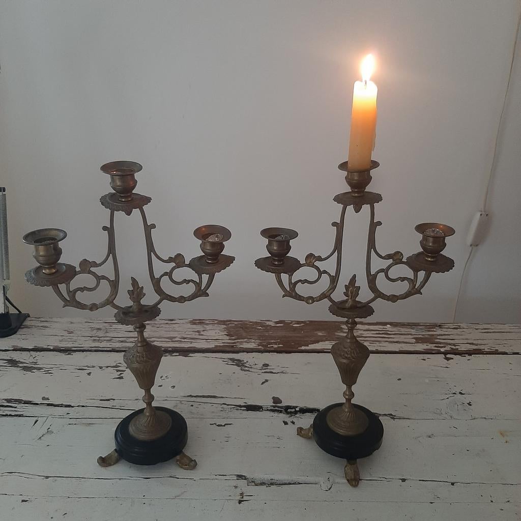 Antieke kandelaars, Ophalen of Verzenden, Koper of Brons