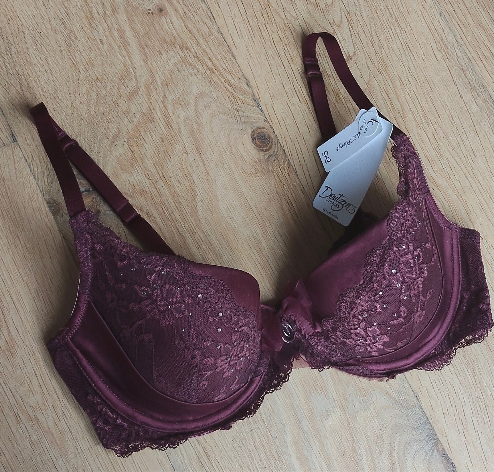 Doutzen's Stories BH - Bordeauxrood met kant en steentjes, Doutzen's Stories, Ophalen of Verzenden, Rood, BH