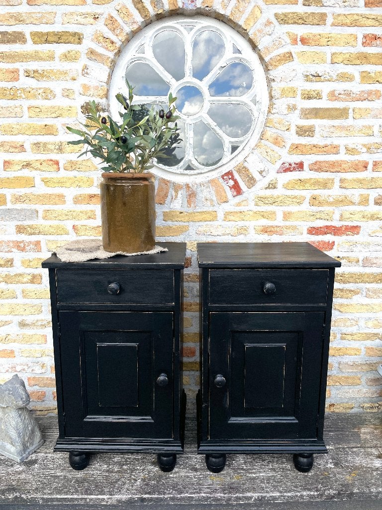 Set nachtkasten offblack., Huis en Inrichting, Ophalen, Minder dan 45 cm, Zo goed als nieuw, 70 cm of meer