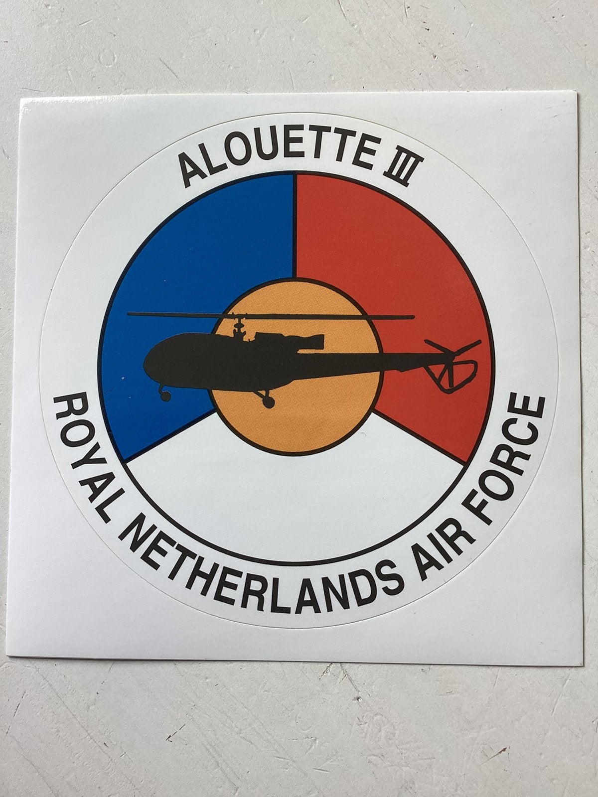 Sticker Koninklijke Luchtmacht Alouette III, Verzenden, Luchtmacht, Nederland