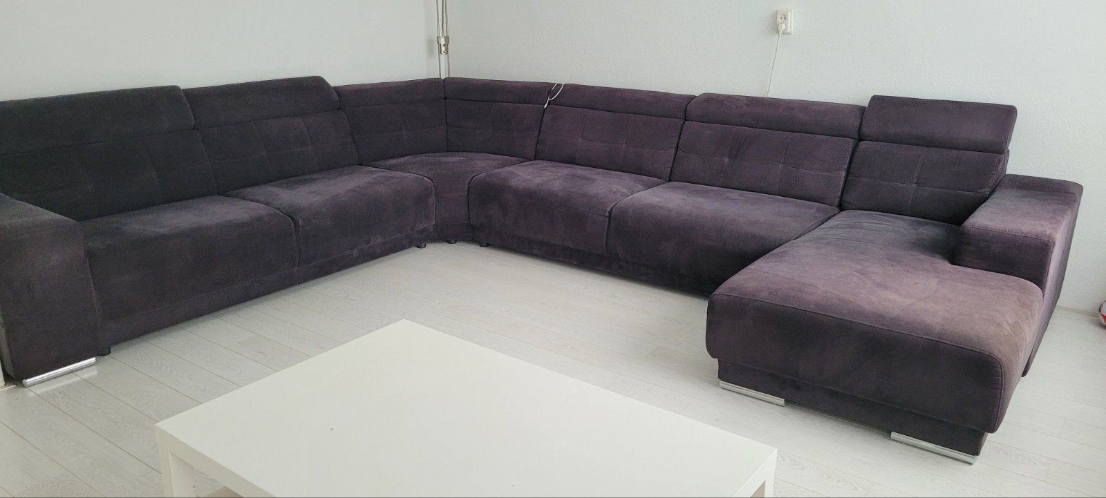 Grote hoekbank, zwart, stof, zeer comfortabel, Huis en Inrichting, Gebruikt, Modern en comfortabel, Overige maten, Hoekbank