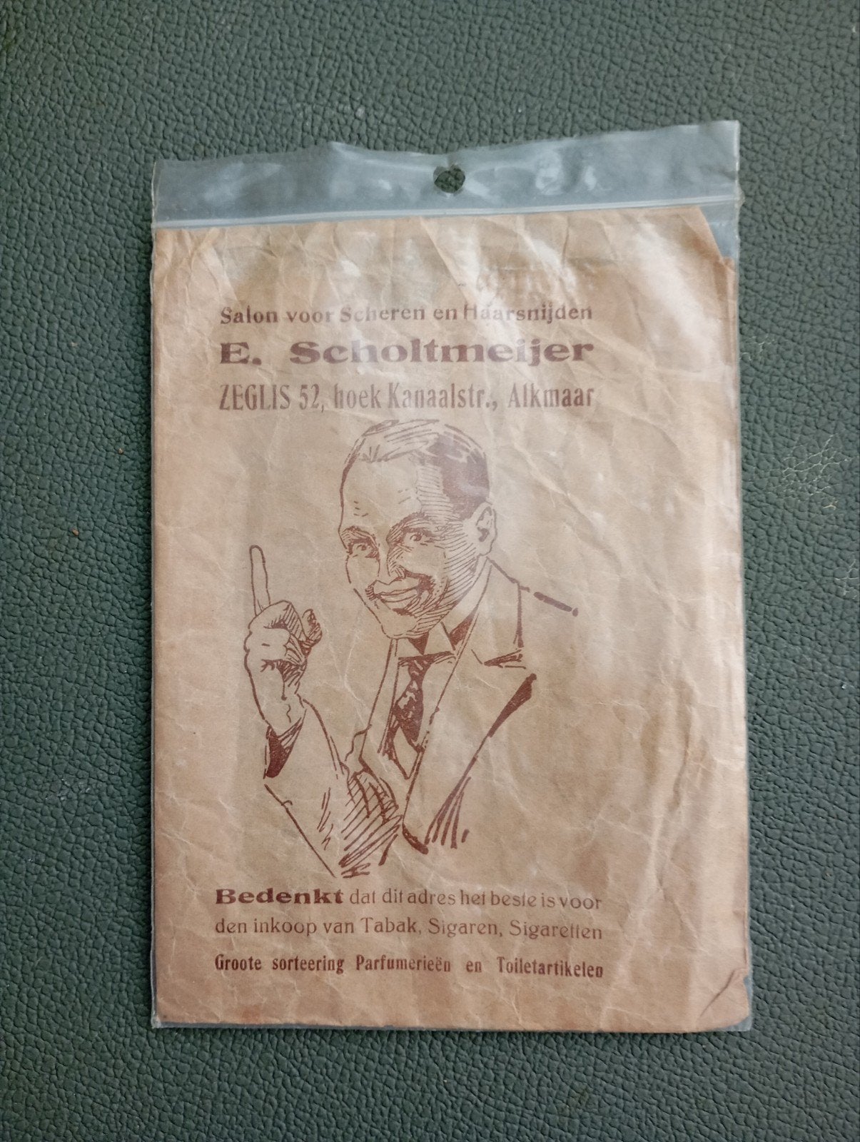 Vintage E Scholtmeijer Salon Scheren Haarsnijden Folder Zakj, Verzamelen, Merken en Reclamevoorwerpen, Ophalen of Verzenden