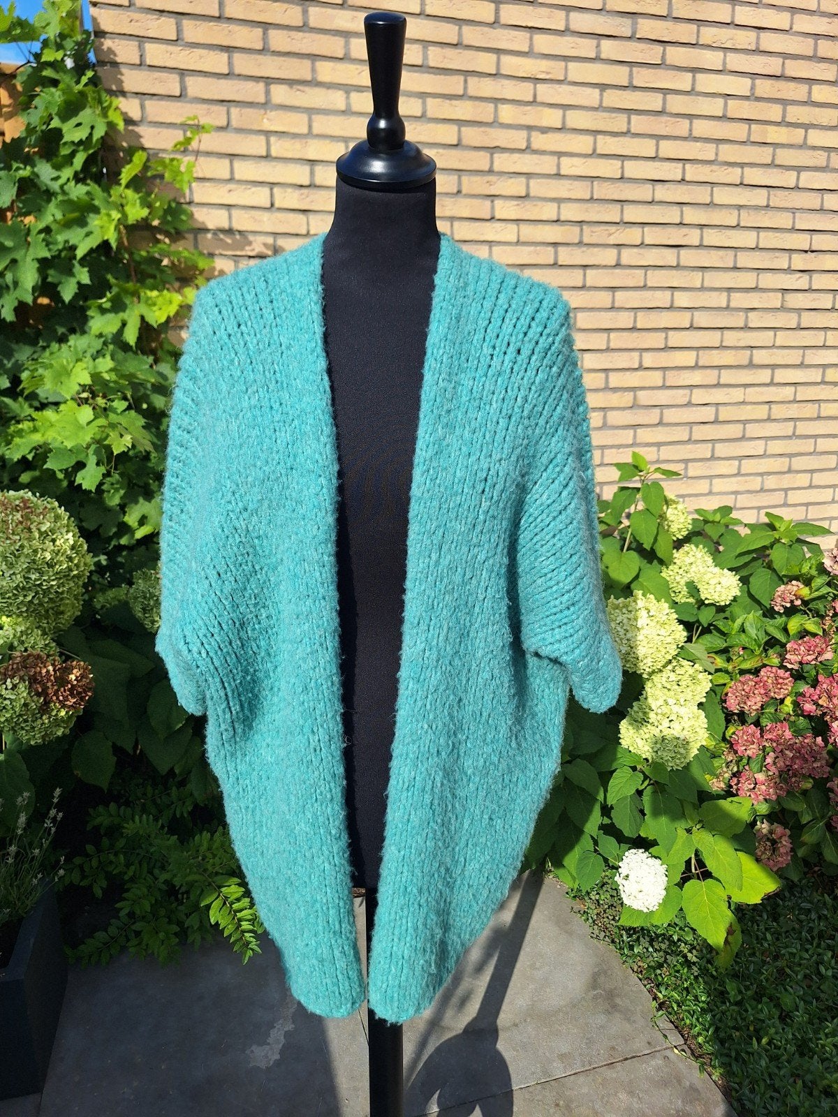 Oversized vest met ¾ mouw (merk: Sanne), Kleding | Dames, Ophalen of Verzenden, Zo goed als nieuw, Maat 36 (S), Groen