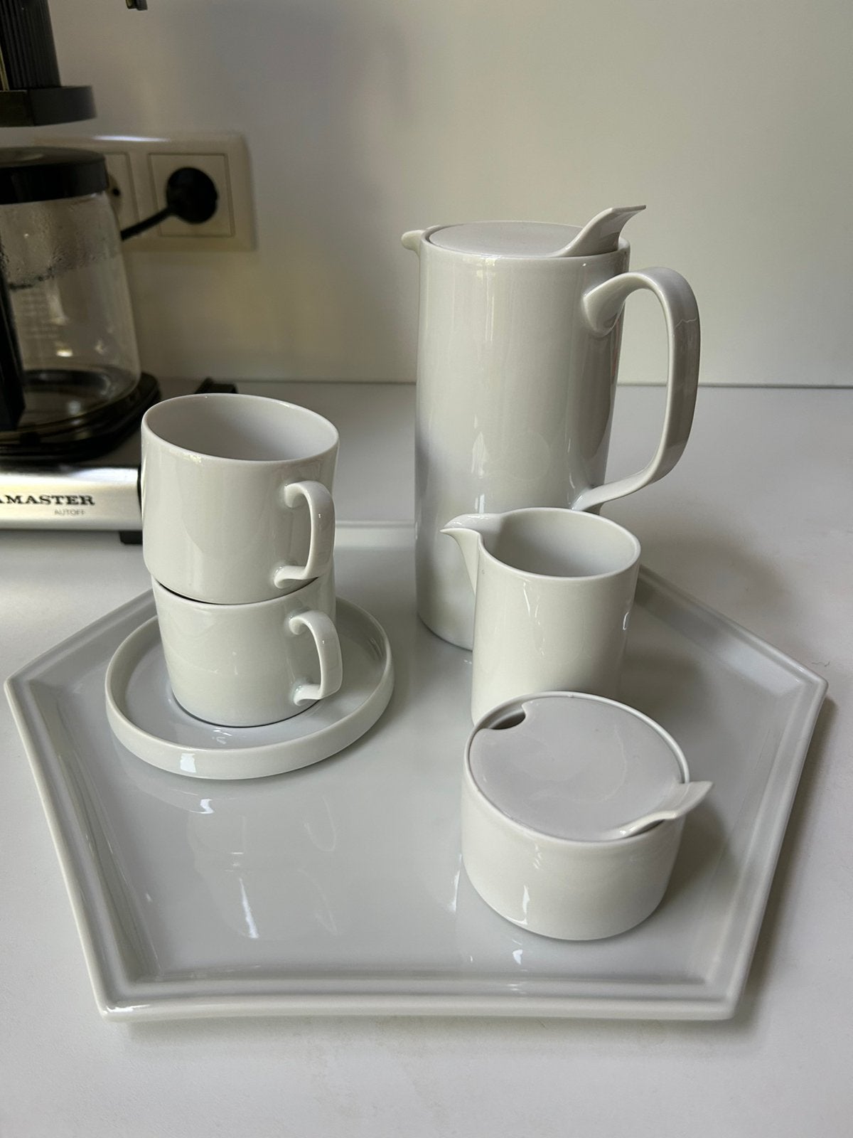 Piet Stockmans tête-a-tête/ koffieservies Mosa, Verzenden