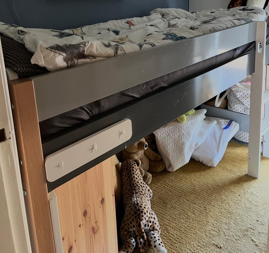 Bopita halfhoogslaper grijs, wit en hout kleur, Kinderen en Baby's, Kinderkamer | Stapelbedden en Hoogslapers, Ophalen of Verzenden