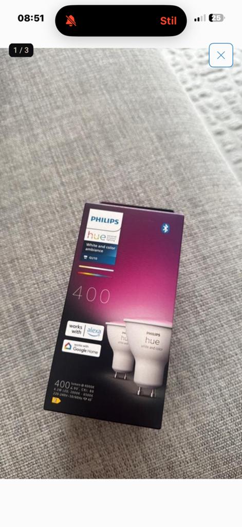 Philips Hue GU10 White and Color Ambiance 2-pack geseald, Led-lamp, Minder dan 30 watt, Nieuw, Overige fittingen