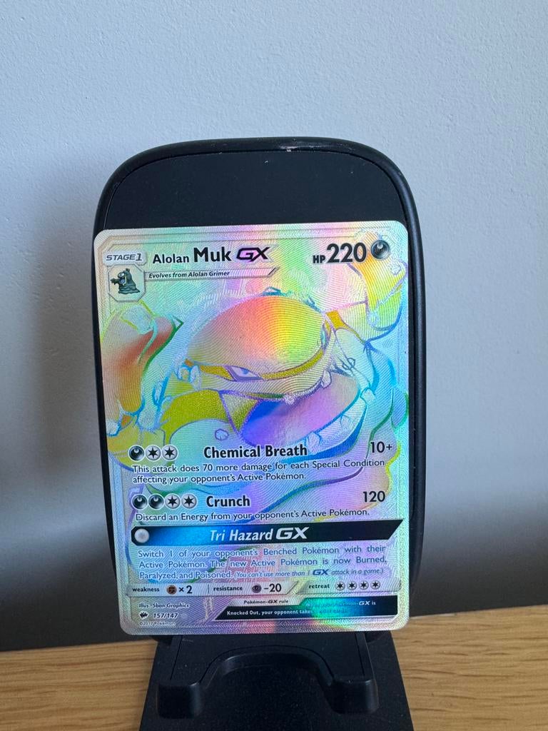 Alolan Muk GX 157/147 - Burning Shadowa, Ophalen of Verzenden, Zo goed als nieuw, Losse kaart, Foil