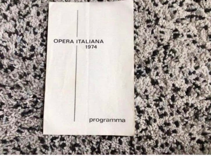 Programma blaadje Opera Italiano 🌸 van 1974, Boeken, Ophalen of Verzenden, Zo goed als nieuw, Artiest