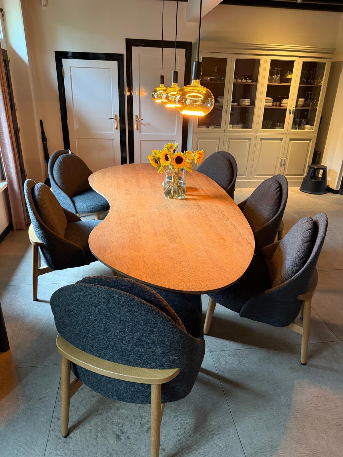 Passe Partout Eettafel + zes fauteuills Bardi tobacco 2.80m, Ophalen, Zo goed als nieuw